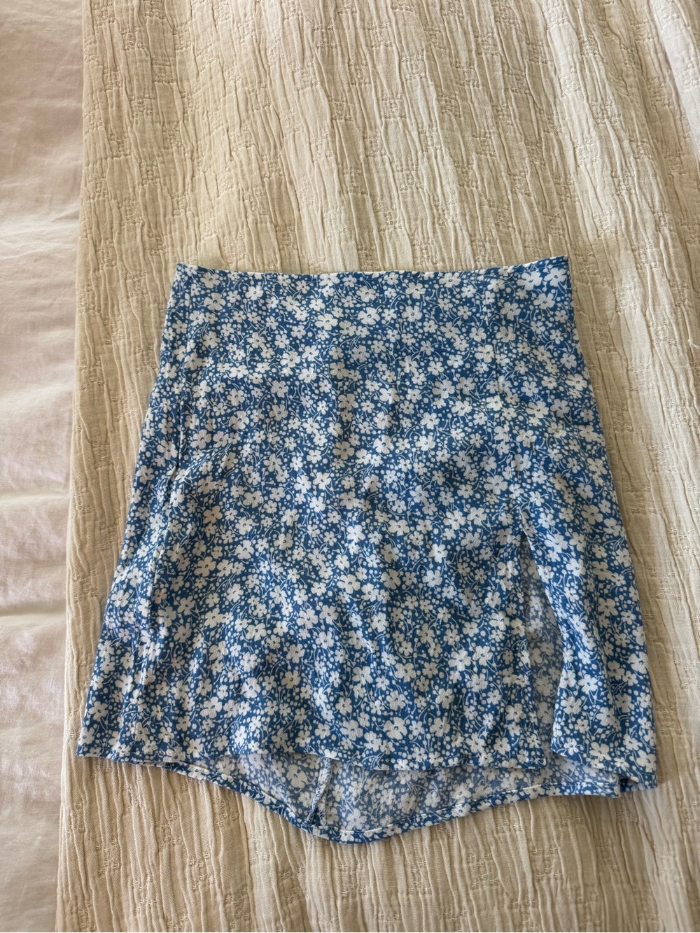 Reformation Blue Floral Mini Skirt